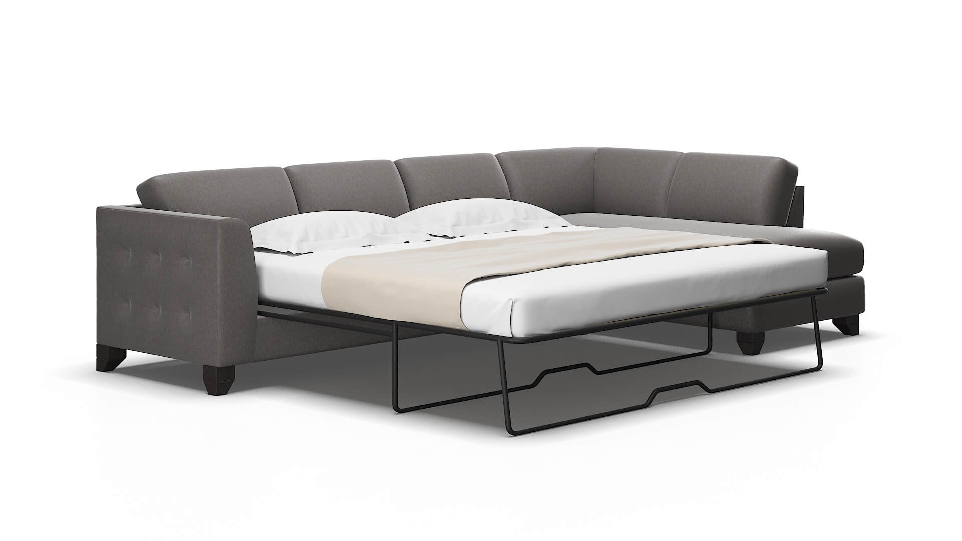 Paris Cosmo Charcoal Panel Sleeper Espresso legs 2