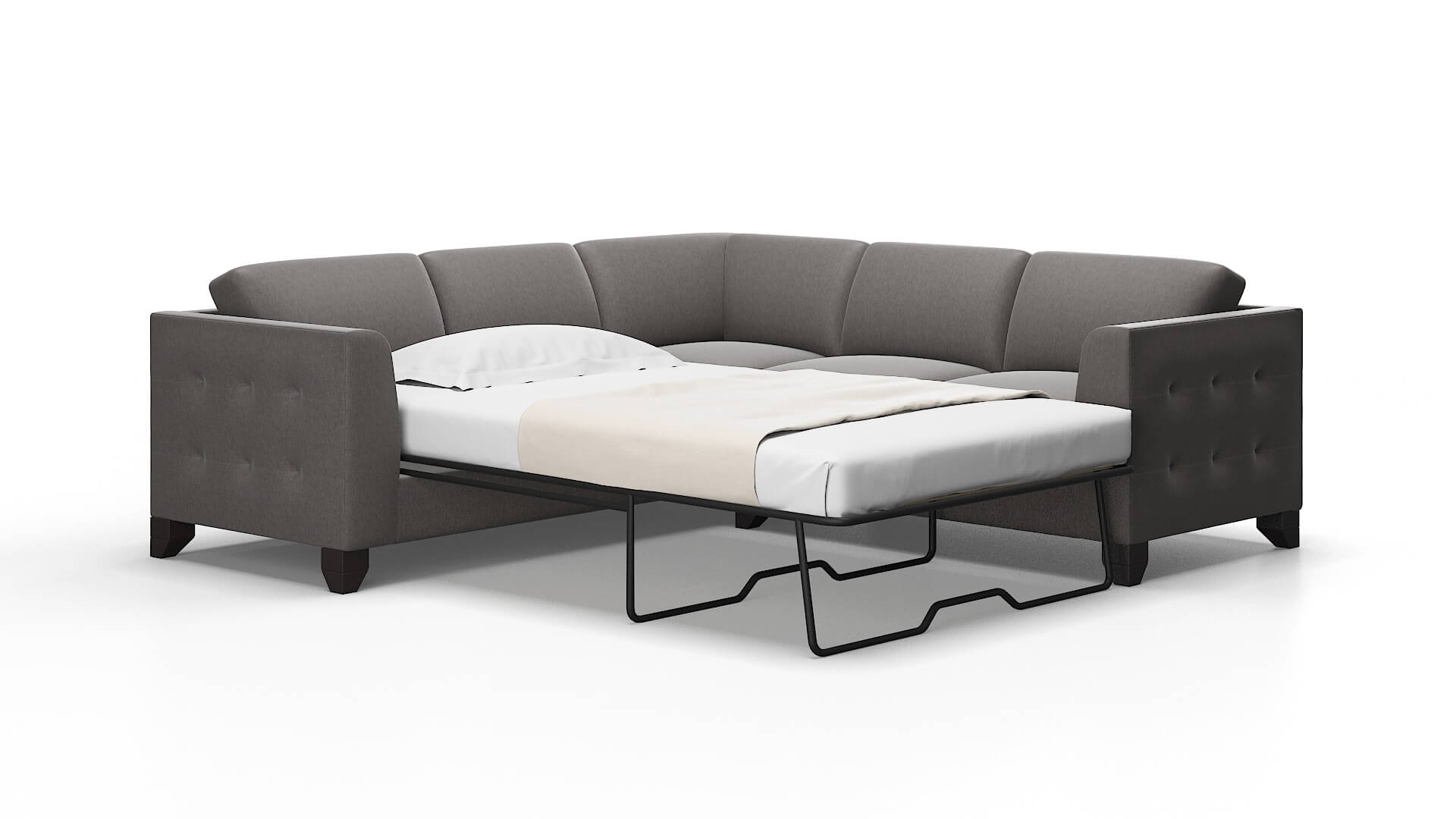 Paris Cosmo charcoal Sectional sleeper Espresso Legs  2