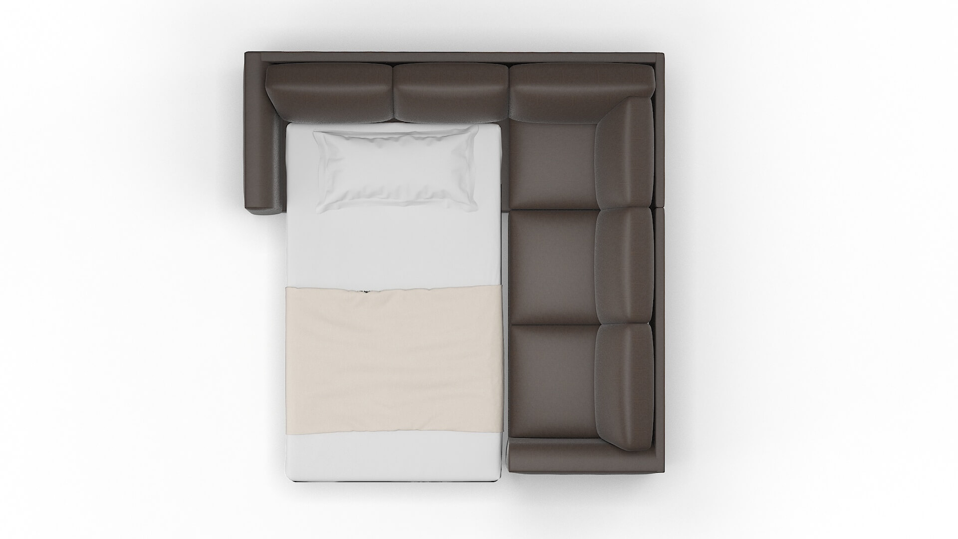 Paris Cosmo Chocolate Sectional Sleeper Espresso legs 3