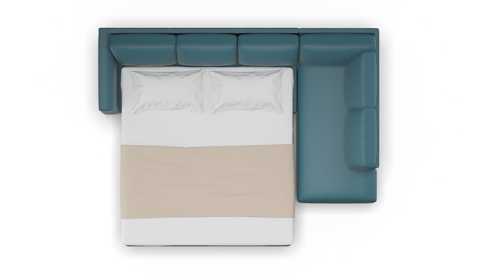 Paris Cosmo Teal Panel Sleeper Espresso legs 3