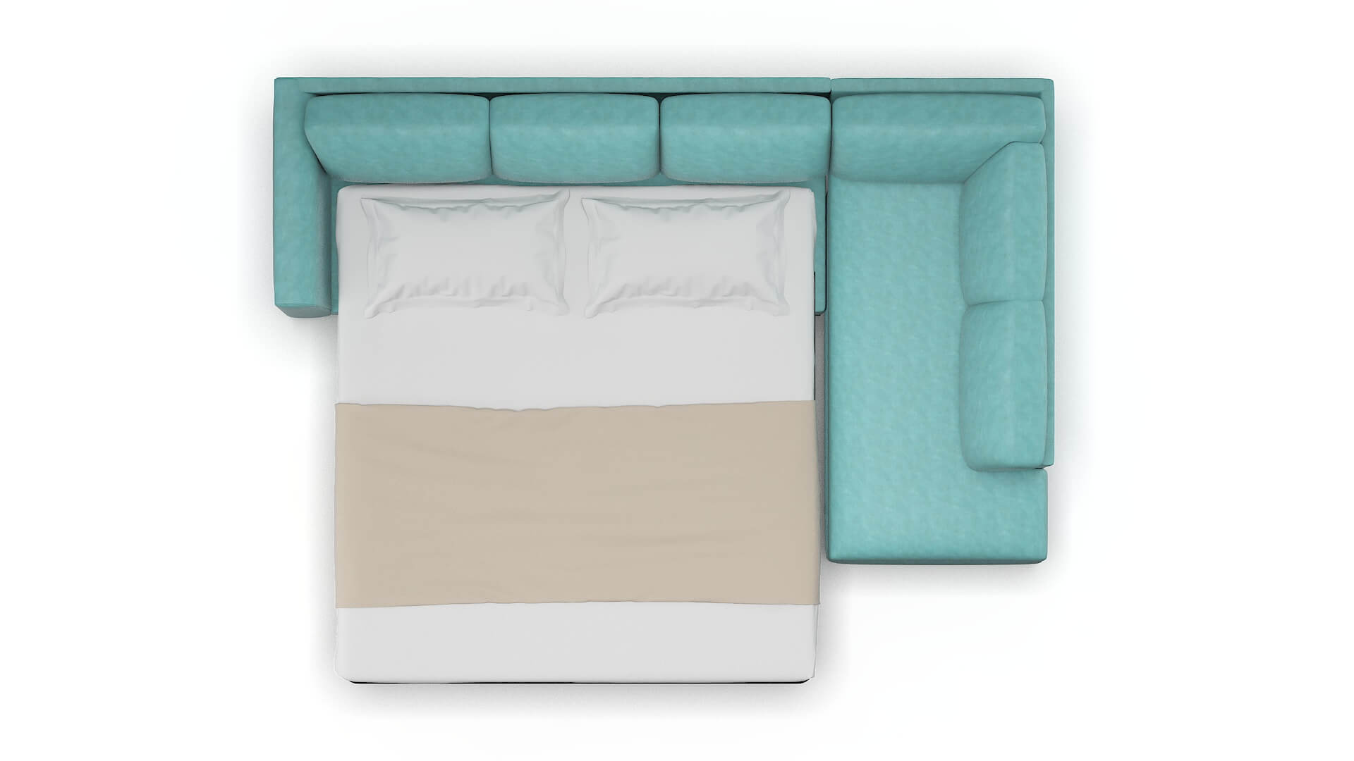 Paris Curious Turquoise Panel Sleeper Espresso legs 3