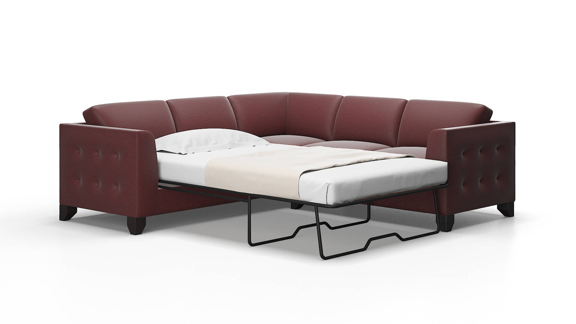 Paris Derby Berry Sectional Sleeper Espresso legs 2