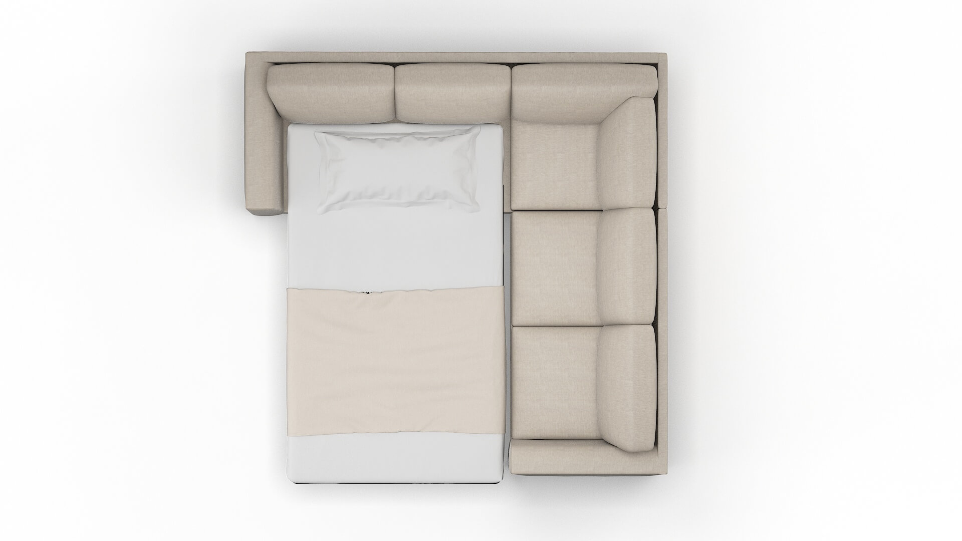 Paris Derby Linen Sectional Sleeper Espresso legs 3