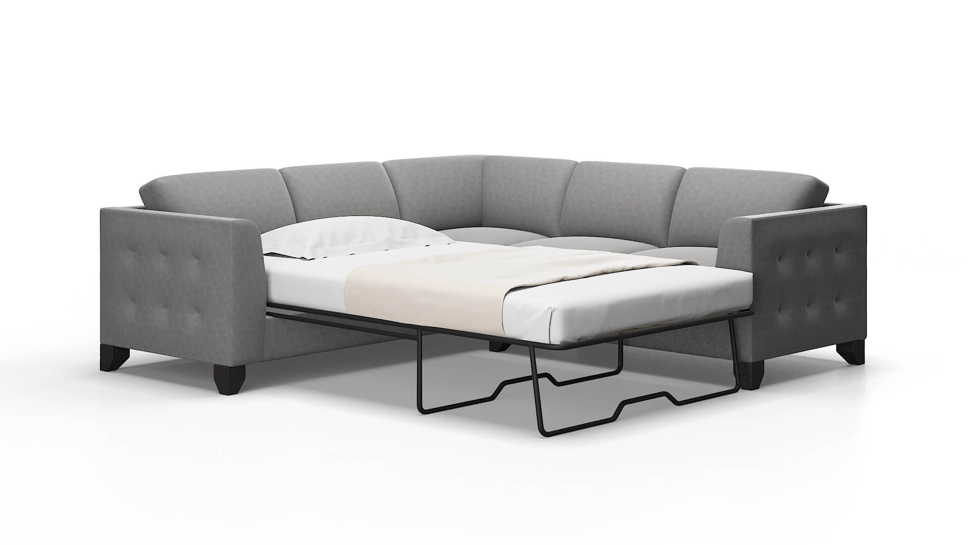 Paris Dream_d charcoal Sectional sleeper Espresso Legs  2