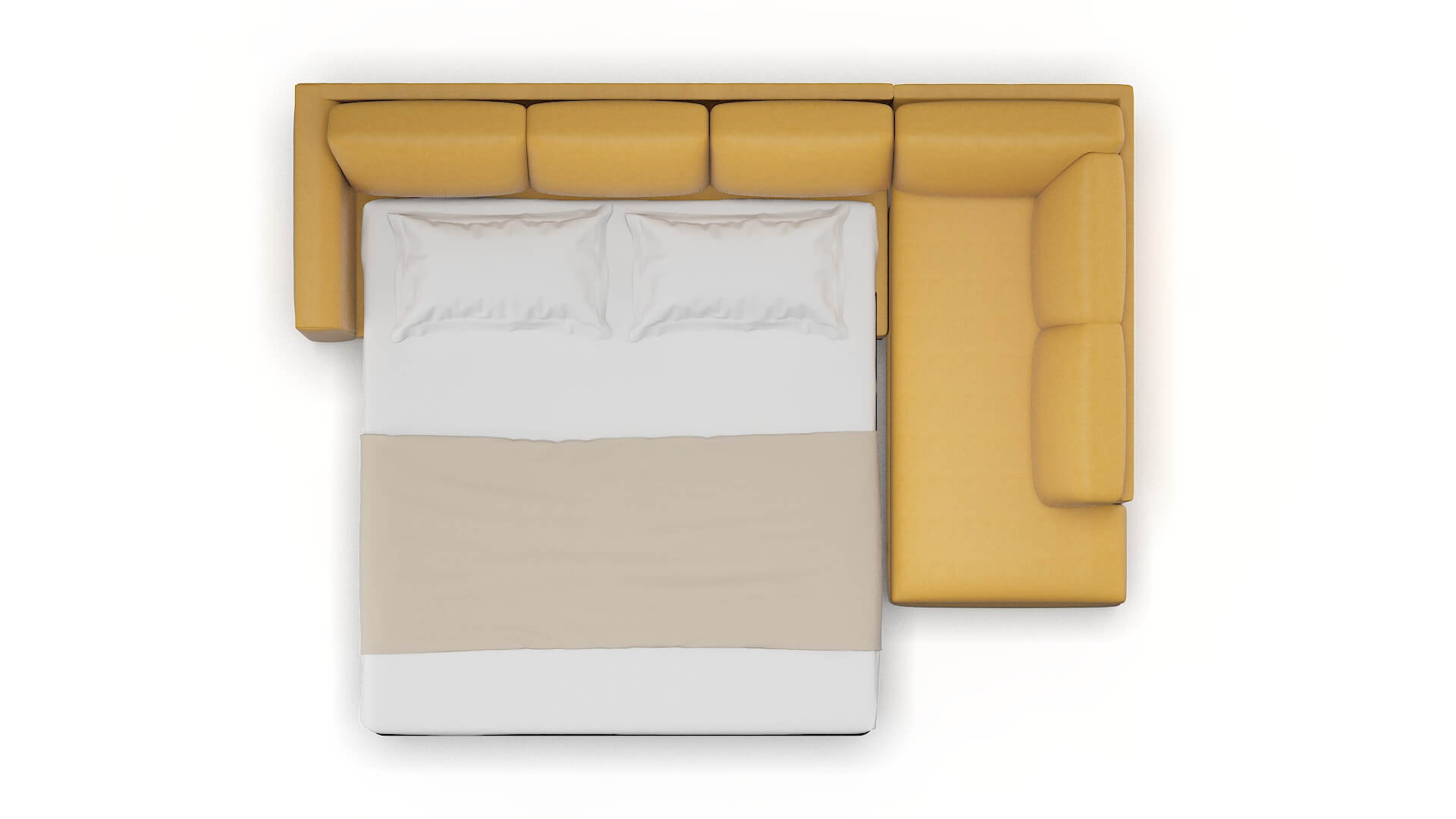 Paris Dream_d Sunflower Panel Sleeper Espresso legs 3