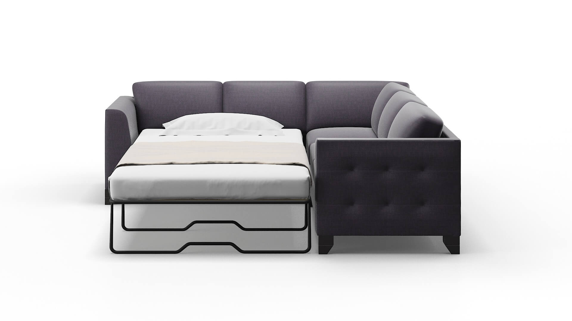 Paris Durham Ink Sectional Sleeper Espresso legs 1