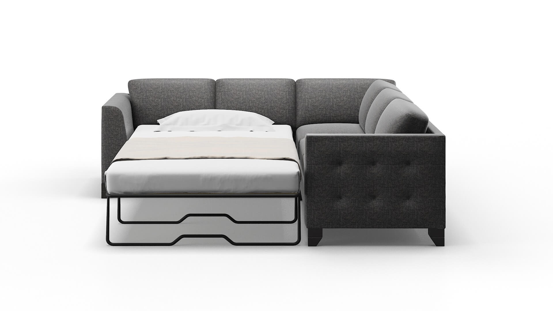 Paris Insight Charcoal Sectional Sleeper Espresso legs 1