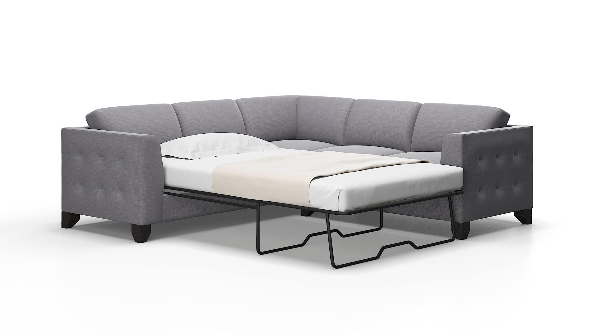 Paris Insight Denim Sectional Sleeper Espresso legs 2