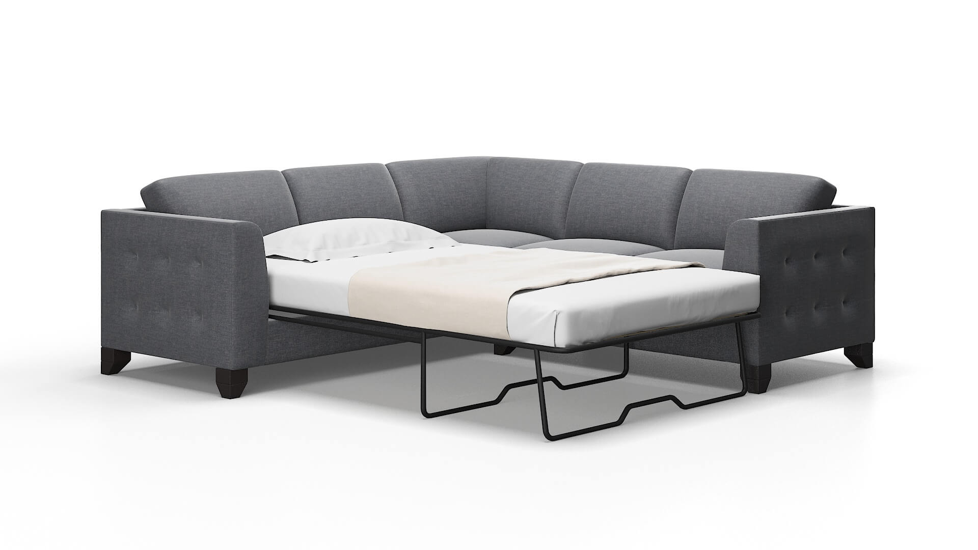 Paris Keylargo Graphite Sectional Sleeper Espresso legs 2