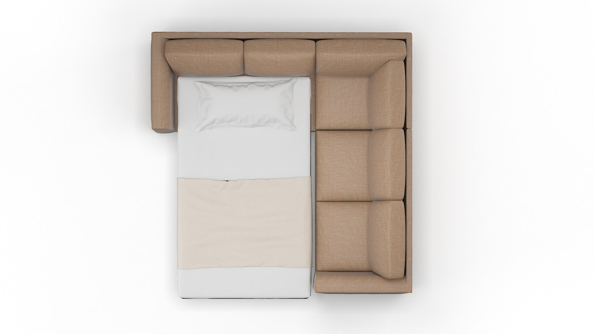 Paris Keylargo Mink Sectional Sleeper Espresso legs 3