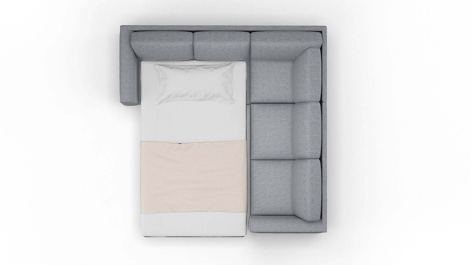 Paris Lana Ash Sectional Sleeper Espresso legs 3