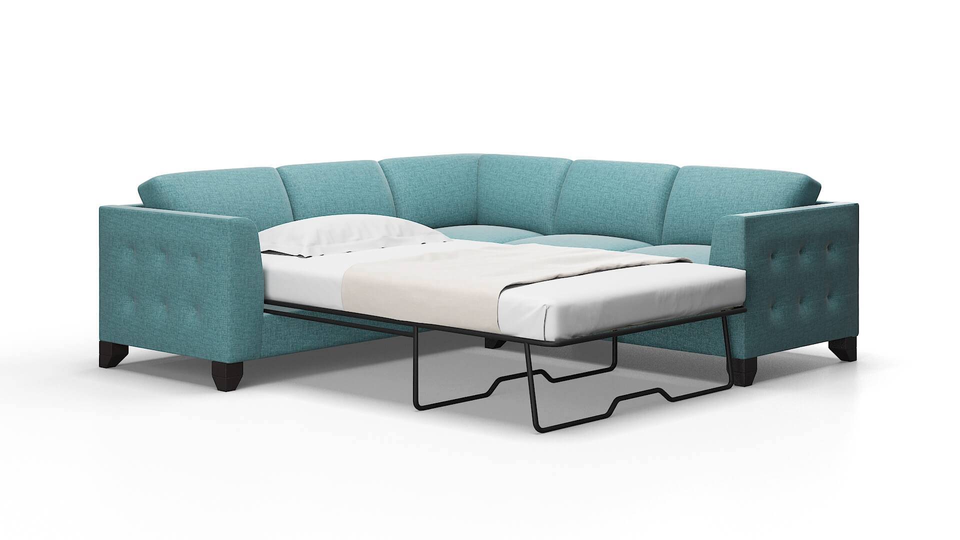 Paris Leslie peacock Sectional sleeper Espresso Legs  2