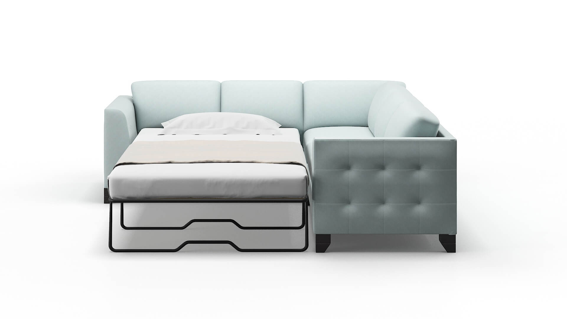 Paris Leslie Robins_egg Sectional Sleeper Espresso legs 1