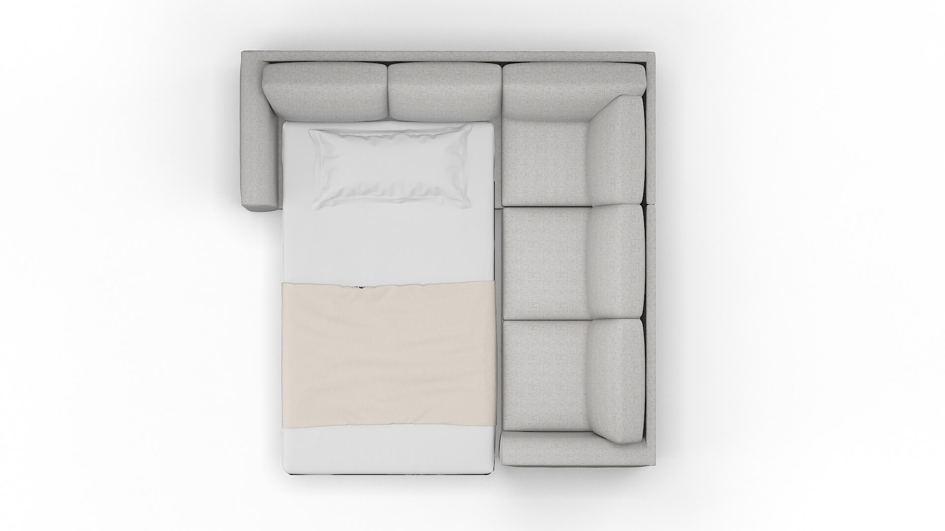 Paris Malibu Dove Sectional Sleeper Espresso legs 3