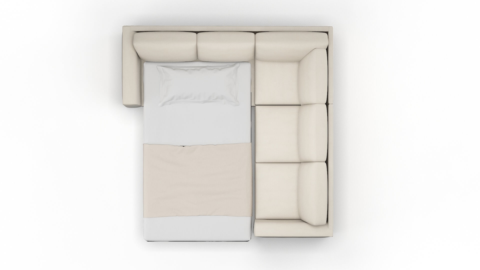 Paris Malibu Linen Sectional Sleeper Espresso legs 3