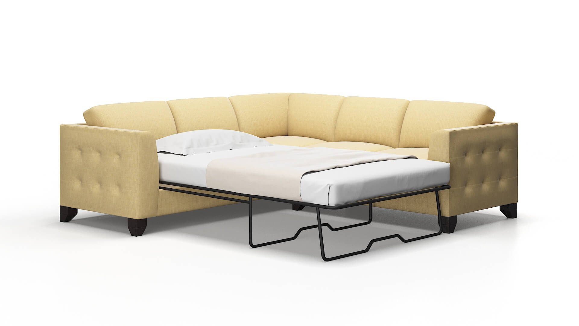 Paris Malibu Maize Sectional Sleeper Espresso legs 2