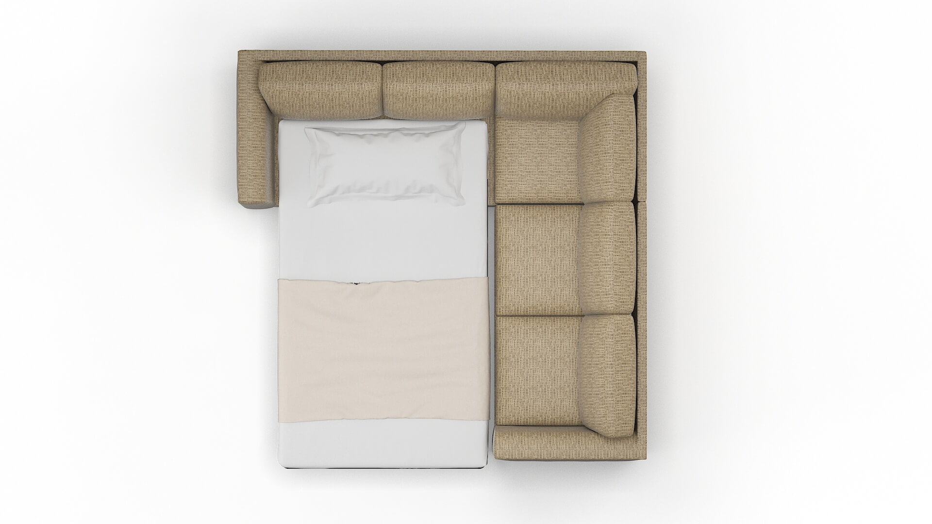 Paris Marcy Camel Sectional Sleeper Espresso legs 3