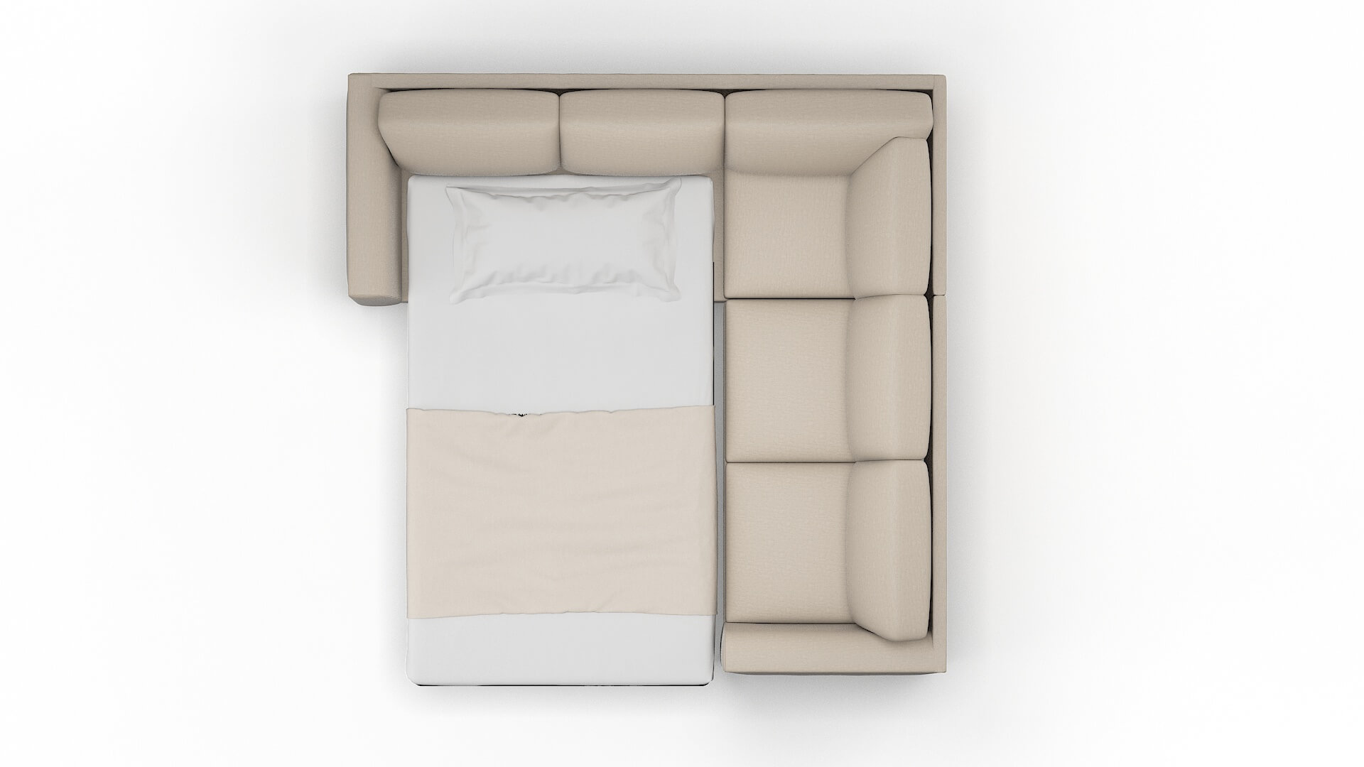 Paris Naples Almond Sectional Sleeper Espresso legs 3