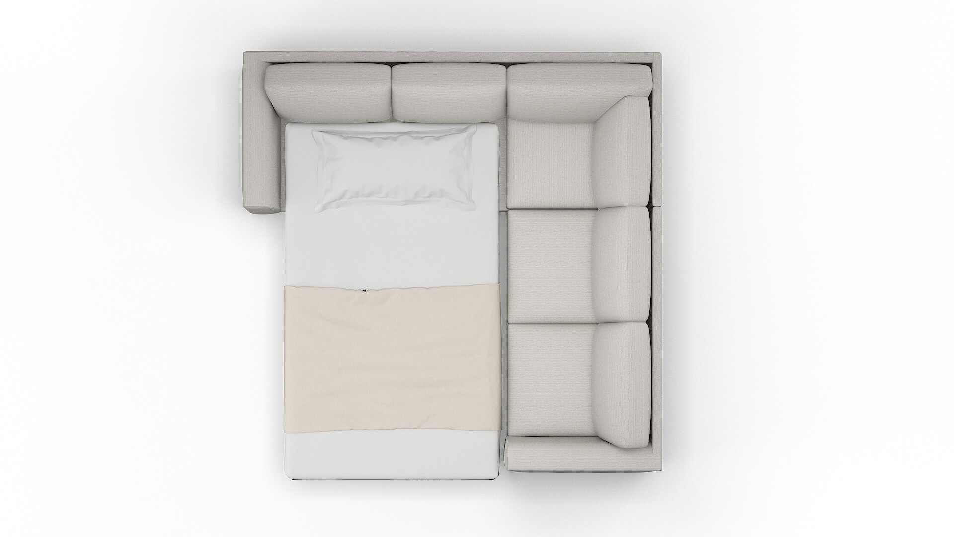 Paris Naples Ash Sectional Sleeper Espresso legs 3