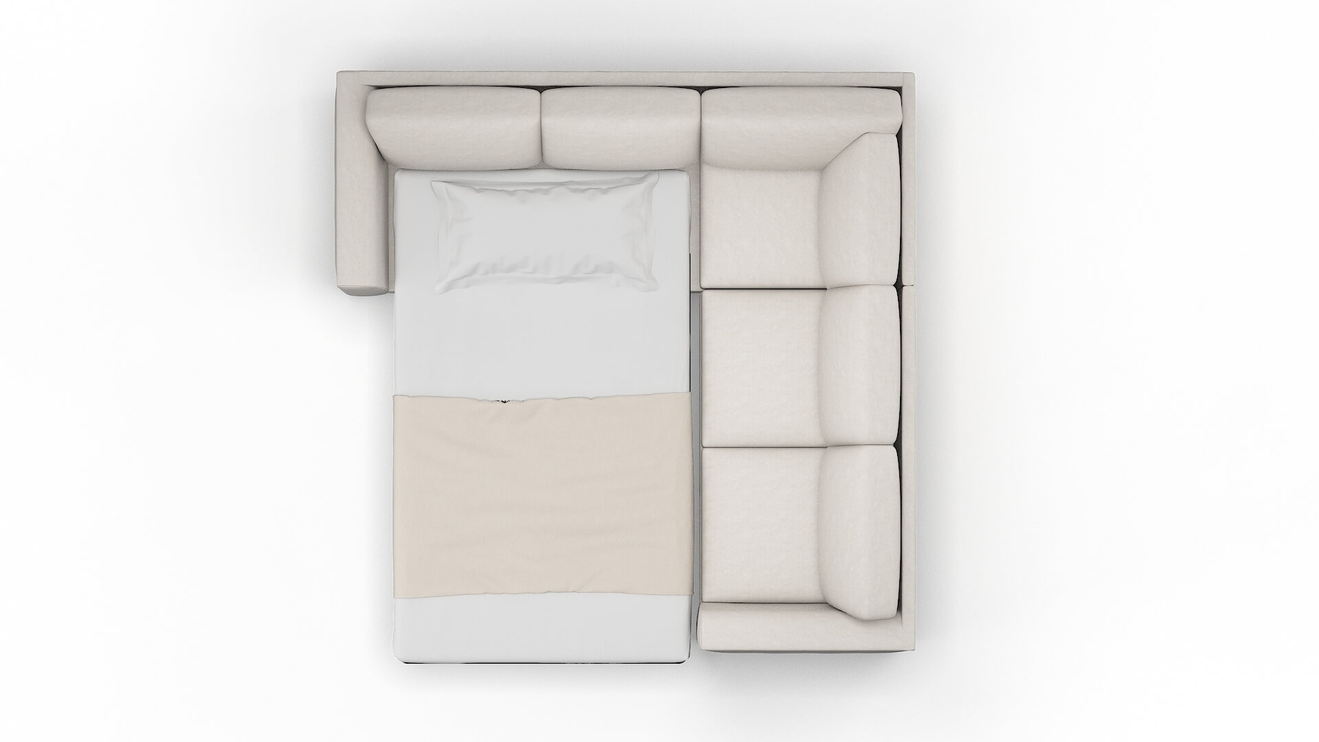 Paris Noble Grey Sectional Sleeper Espresso legs 3