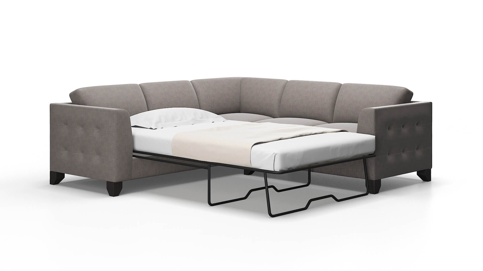 Paris Noble Otter Sectional Sleeper Espresso legs 2