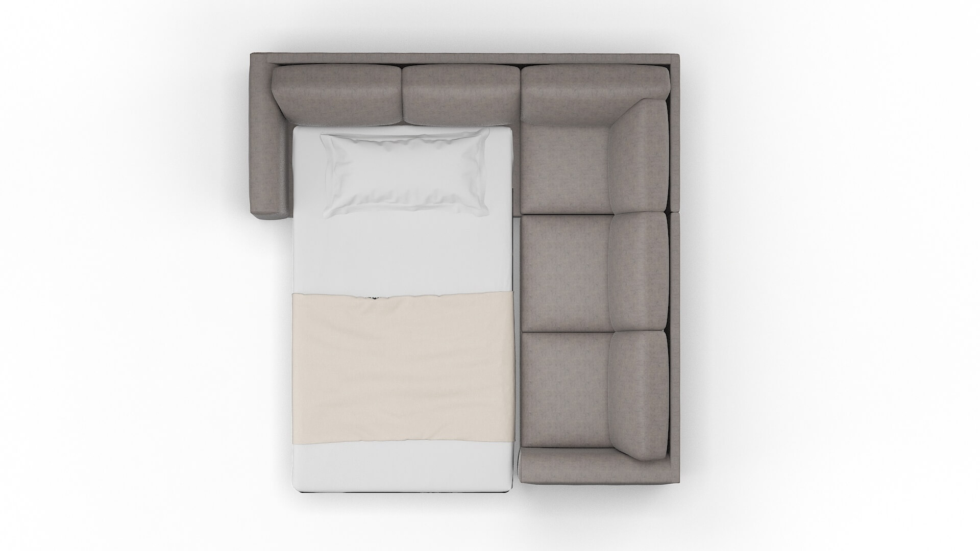 Paris Noble Otter Sectional Sleeper Espresso legs 3