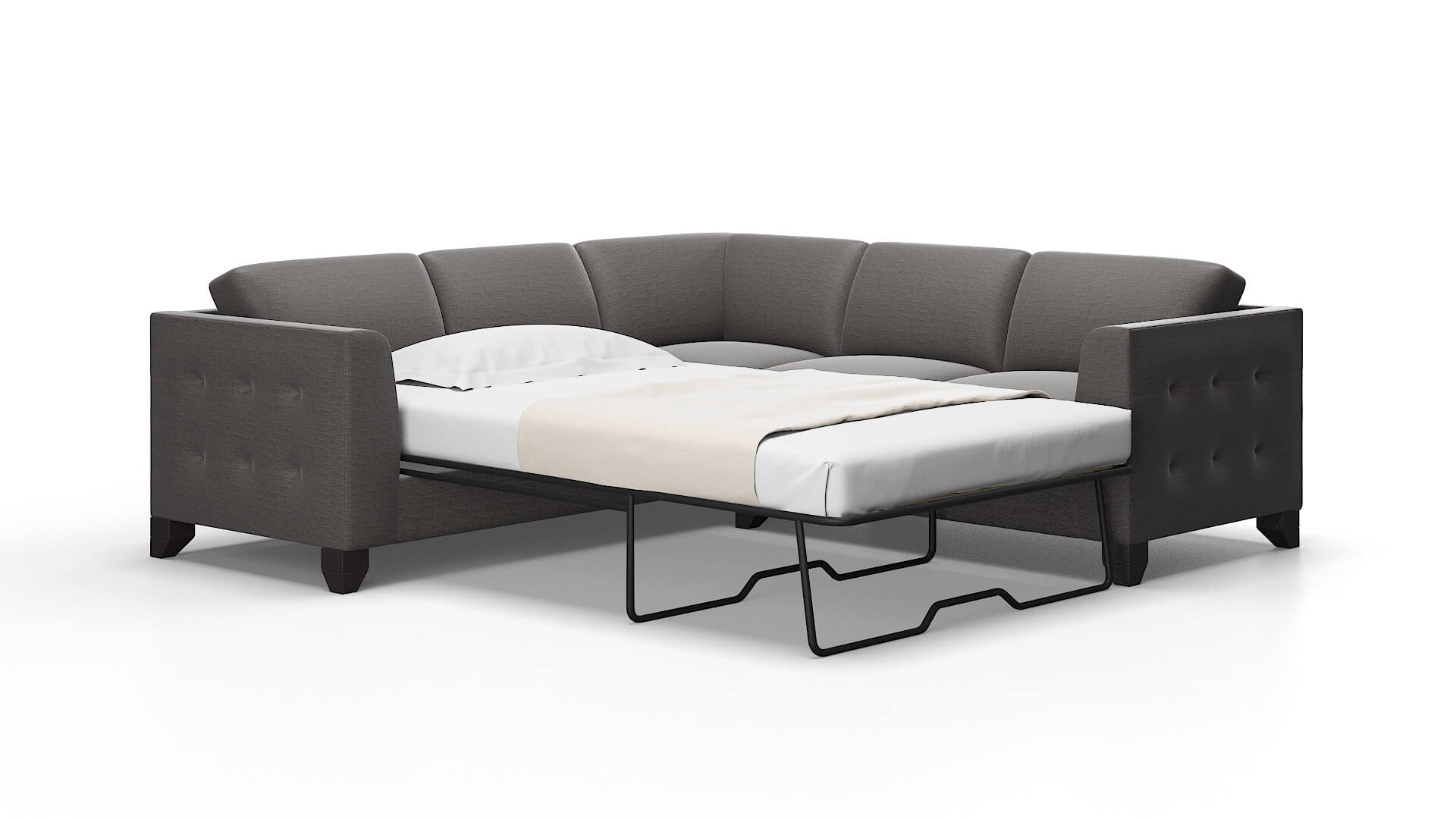 Paris Oscar charcoal Sectional sleeper Espresso Legs  2