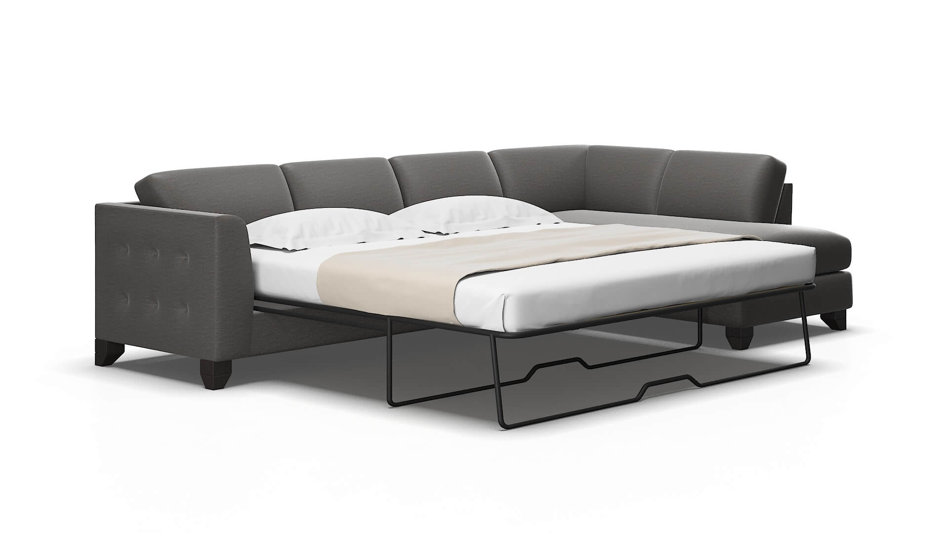 Paris Oscar Grey Panel Sleeper Espresso legs 2