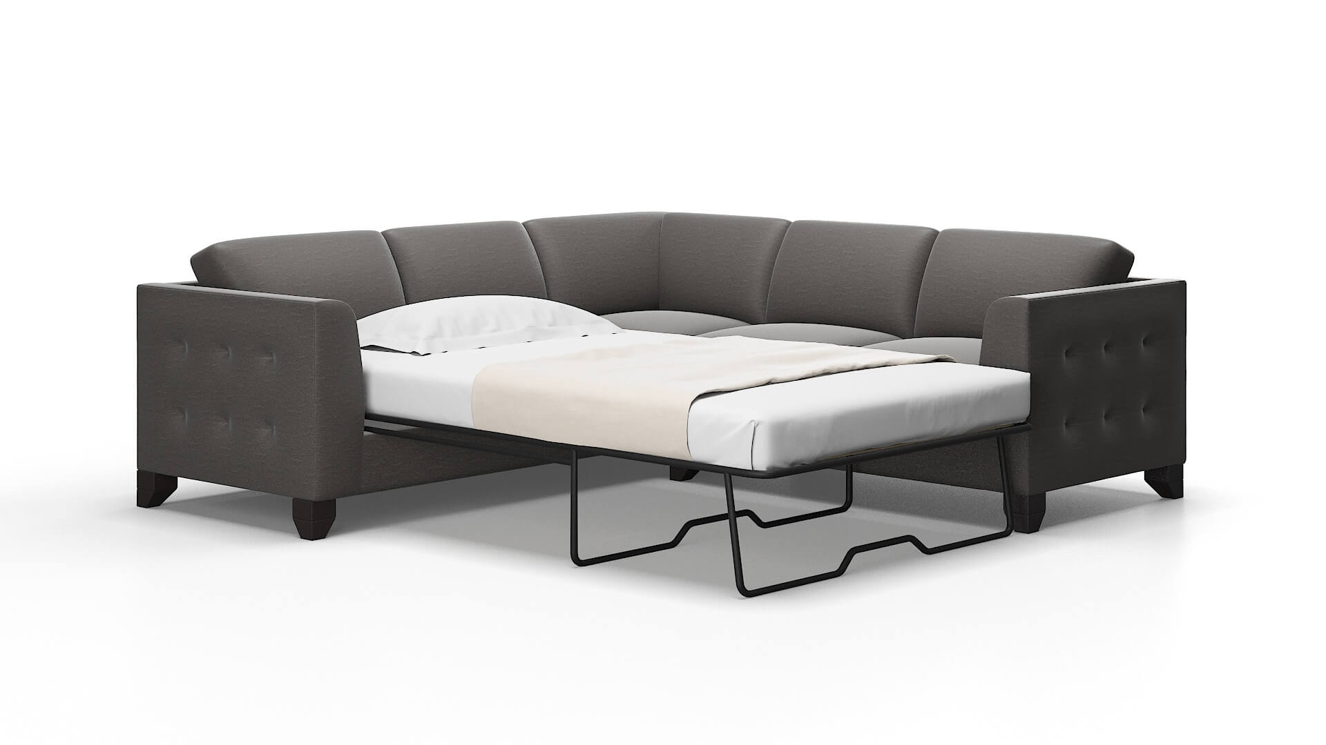 Paris Oscar grey Sectional sleeper Espresso Legs  2