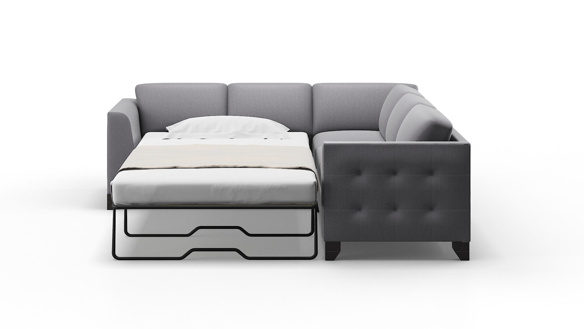 Paris Parker Ash Sectional Sleeper Espresso legs 1