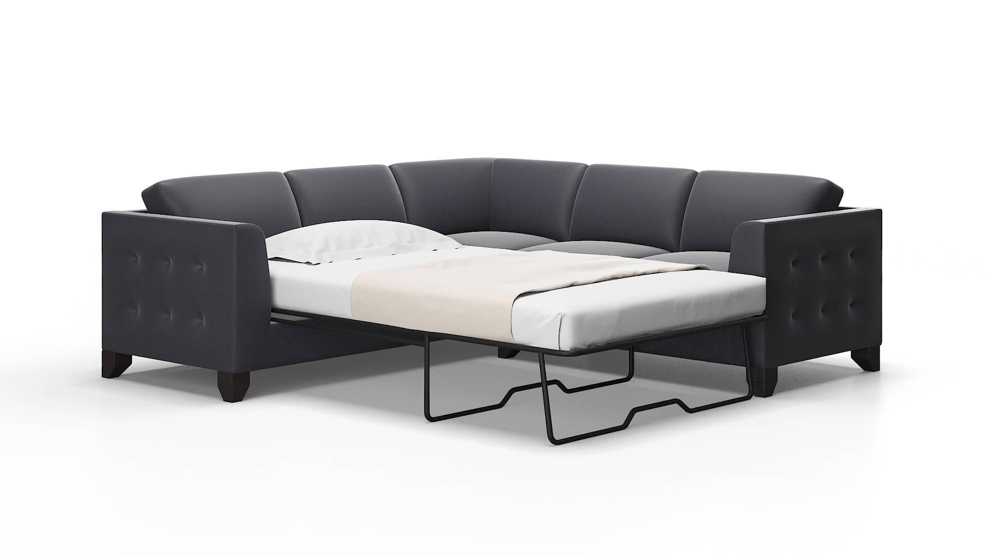 Paris Parker charcoal Sectional sleeper Espresso Legs  2