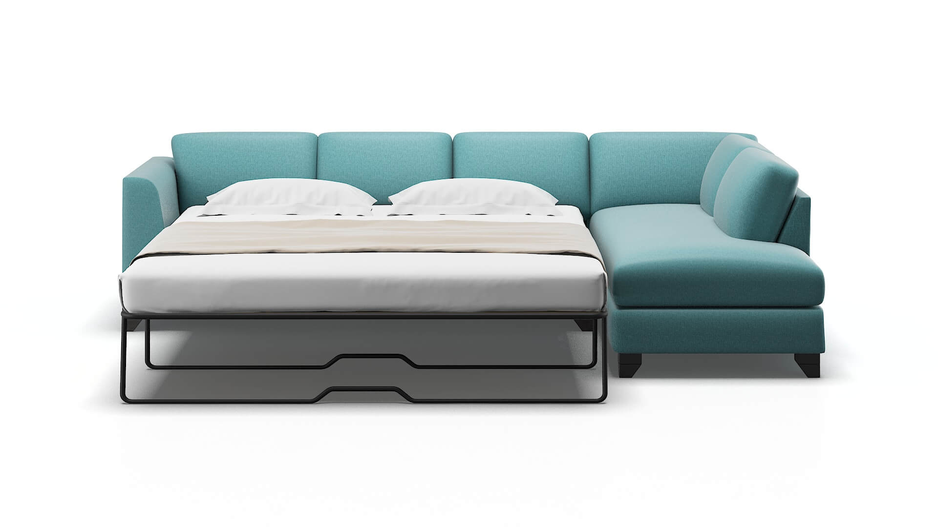 Paris Parker Turquoise Panel Sleeper Espresso legs 1