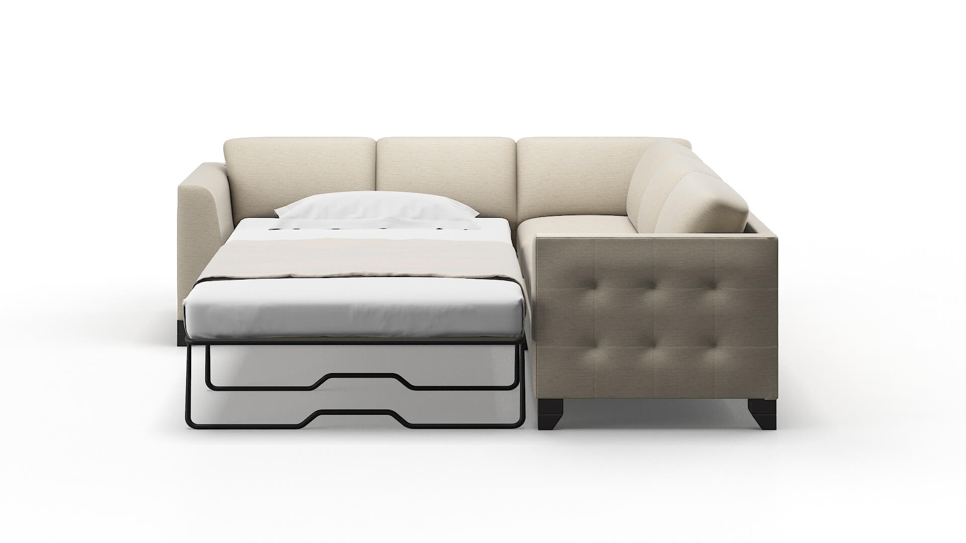 Paris Rocket Dove Sectional Sleeper Espresso legs 1