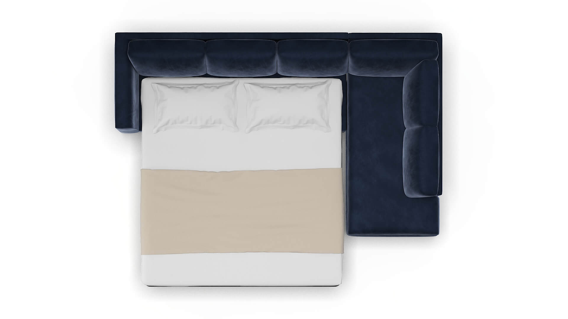 Paris Royale Cobalt Panel Sleeper Espresso legs 3