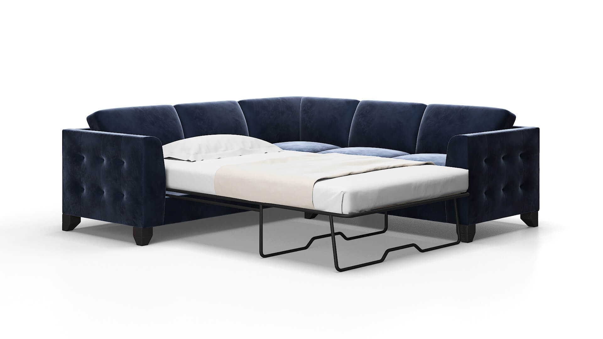 Paris Royale cobalt Sectional sleeper Espresso Legs  2