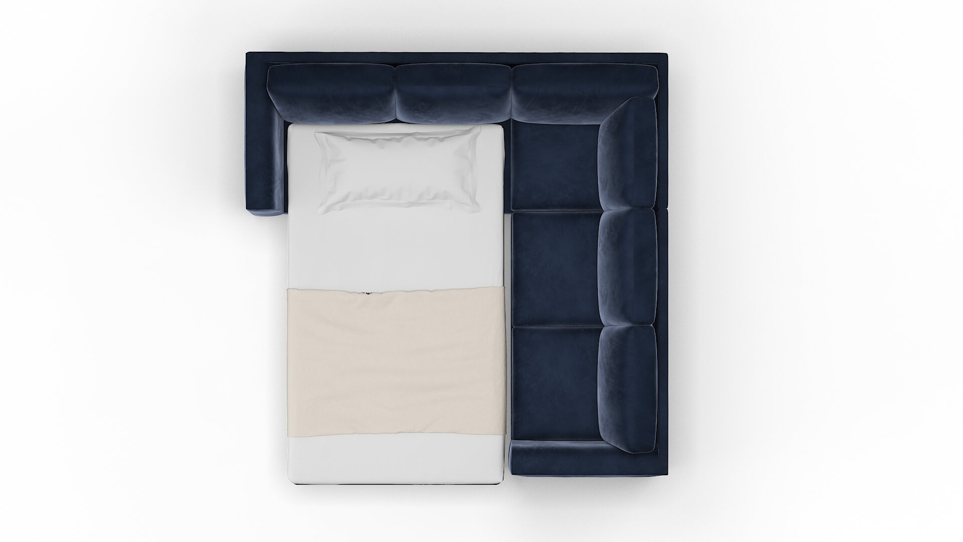 Paris Royale Cobalt Sectional Sleeper Espresso legs 3