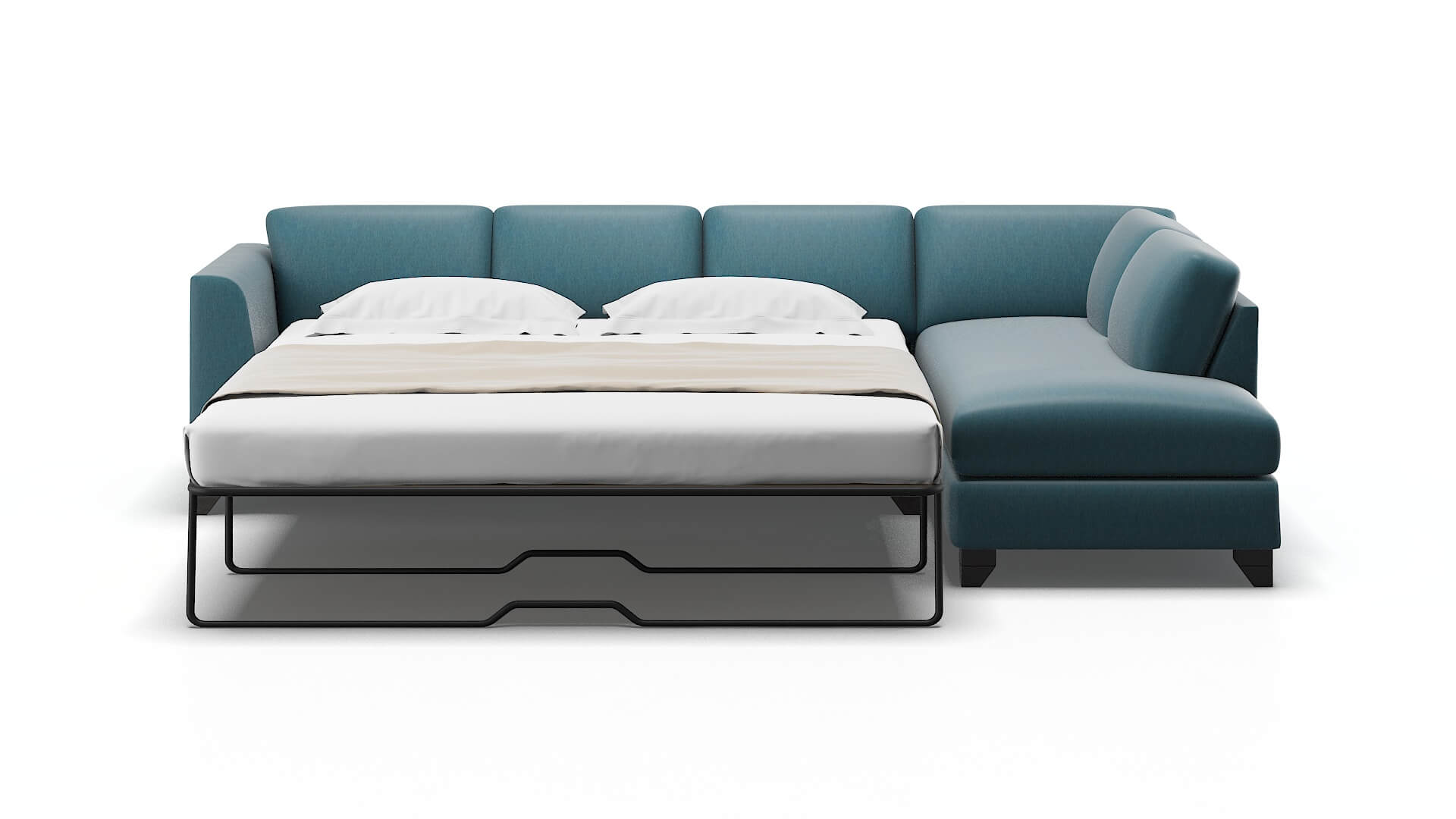 Paris Royale Electric_blue Panel Sleeper Espresso legs 1