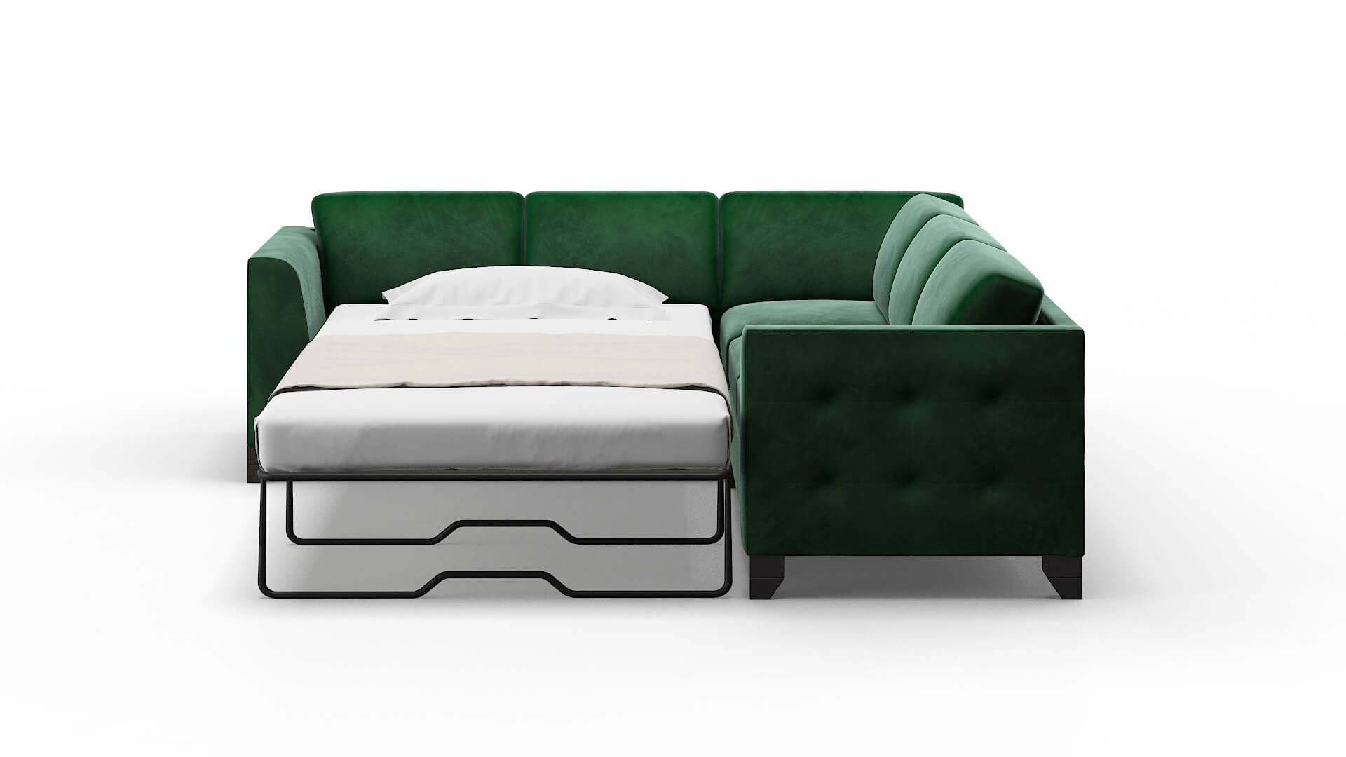 Paris Royale Evergreen Sectional Sleeper Espresso legs 1