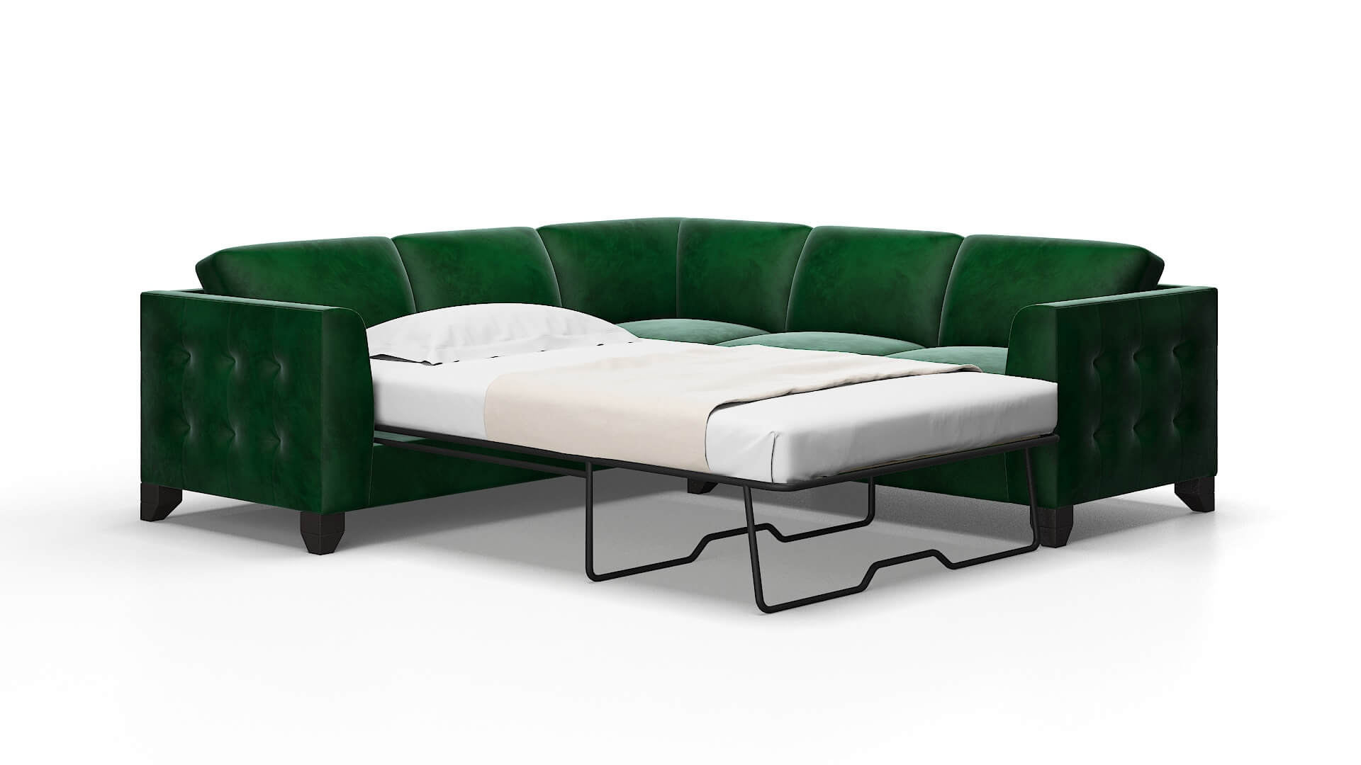 Paris Royale evergreen Sectional sleeper Espresso Legs  2