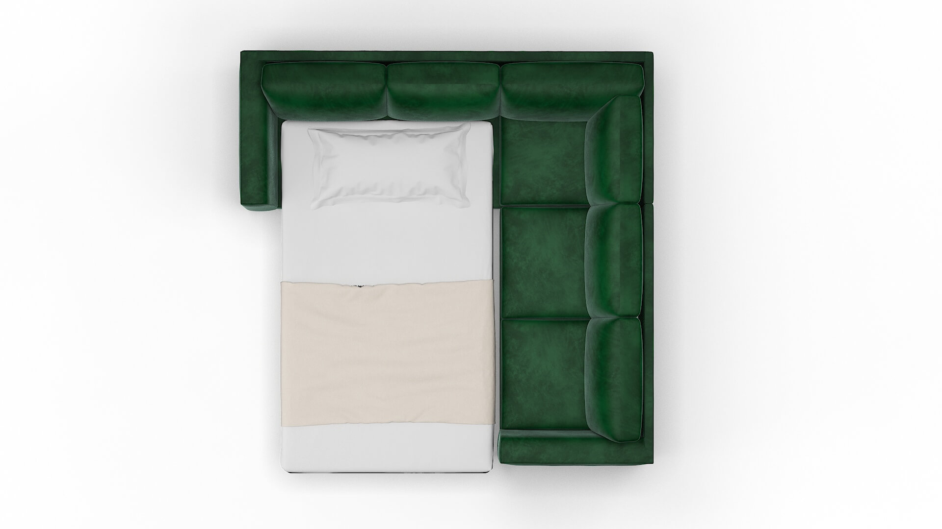 Paris Royale Evergreen Sectional Sleeper Espresso legs 3