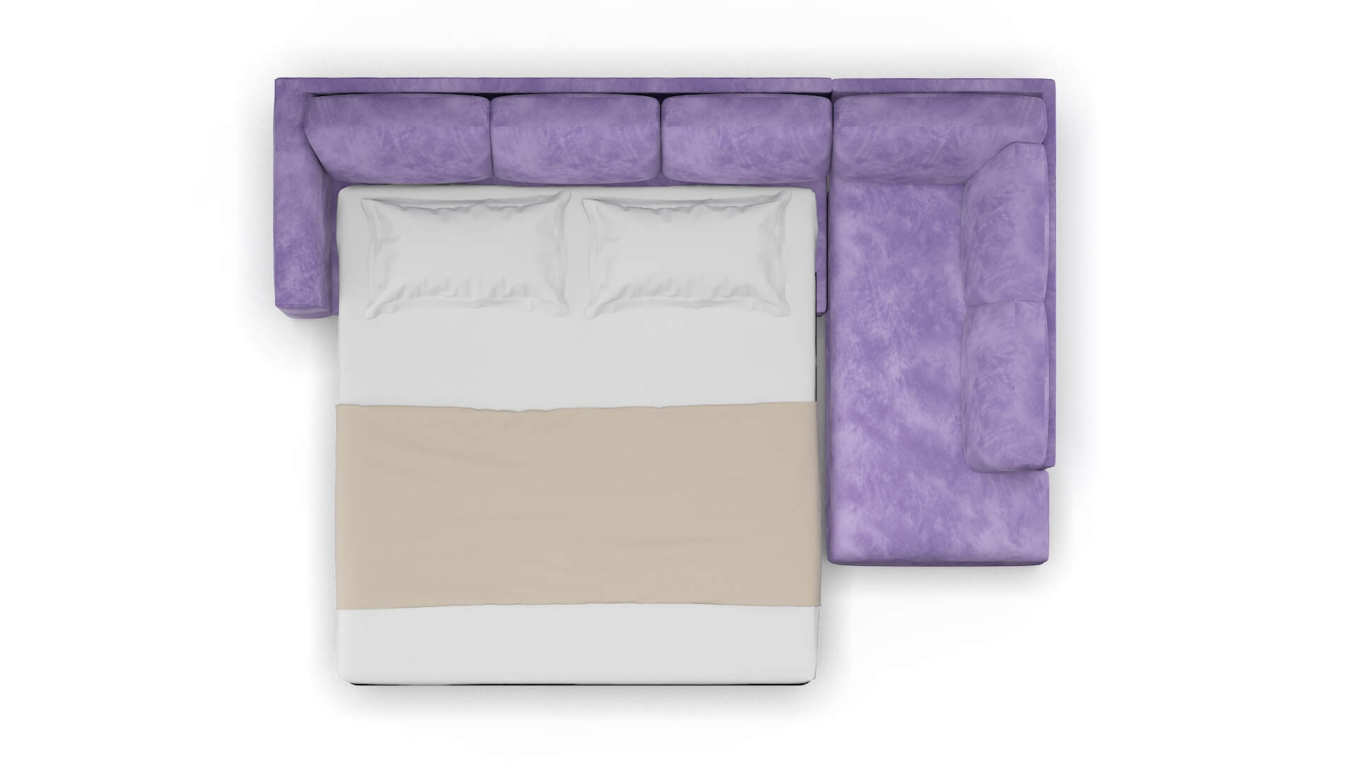Paris Royale Lavender Panel Sleeper Espresso legs 3
