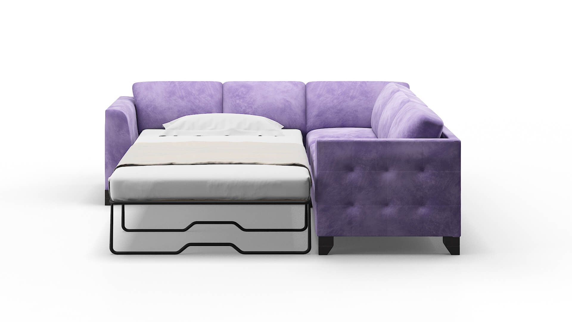 Paris Royale Lavender Sectional Sleeper Espresso legs 1