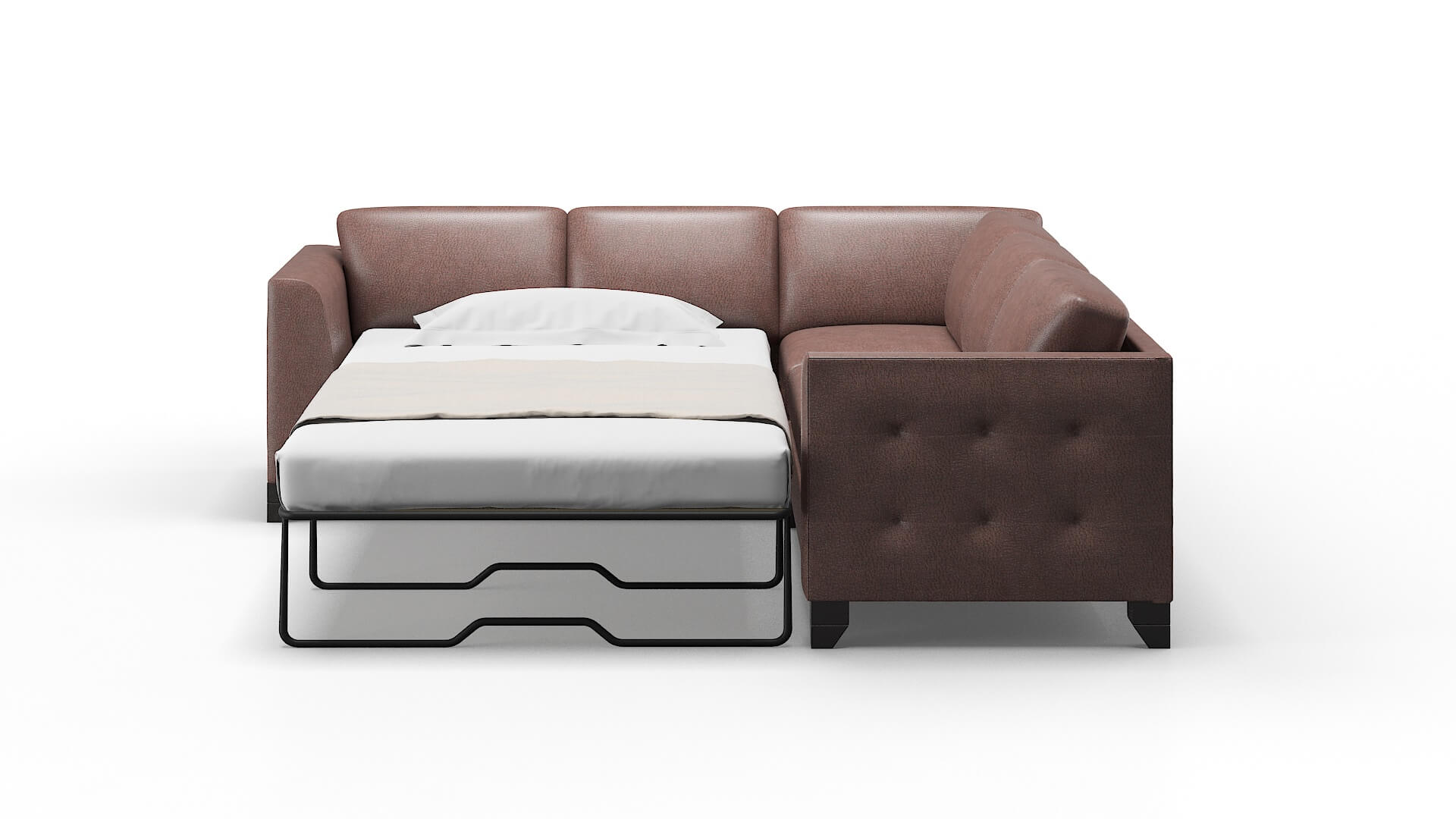 Paris Royale Mocha Sectional Sleeper Espresso legs 1