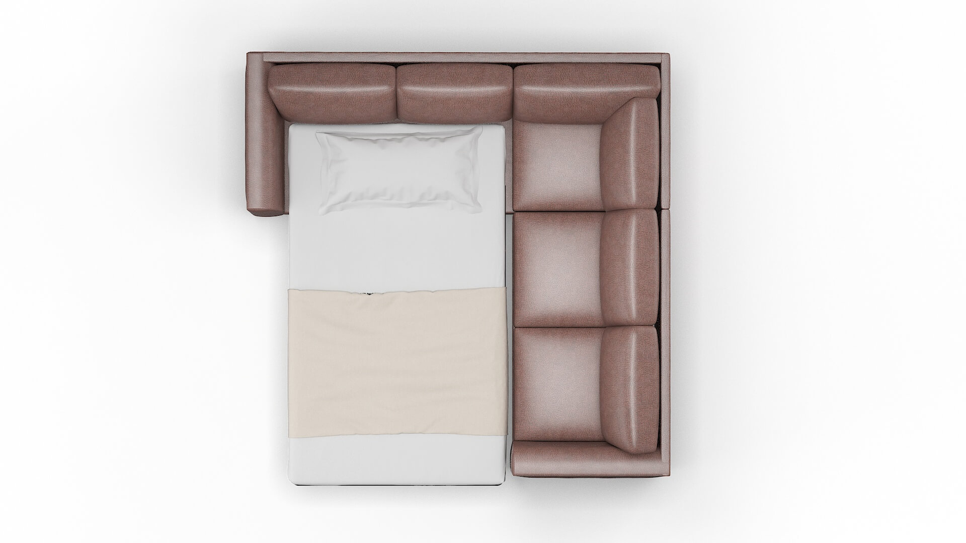 Paris Royale Mocha Sectional Sleeper Espresso legs 3