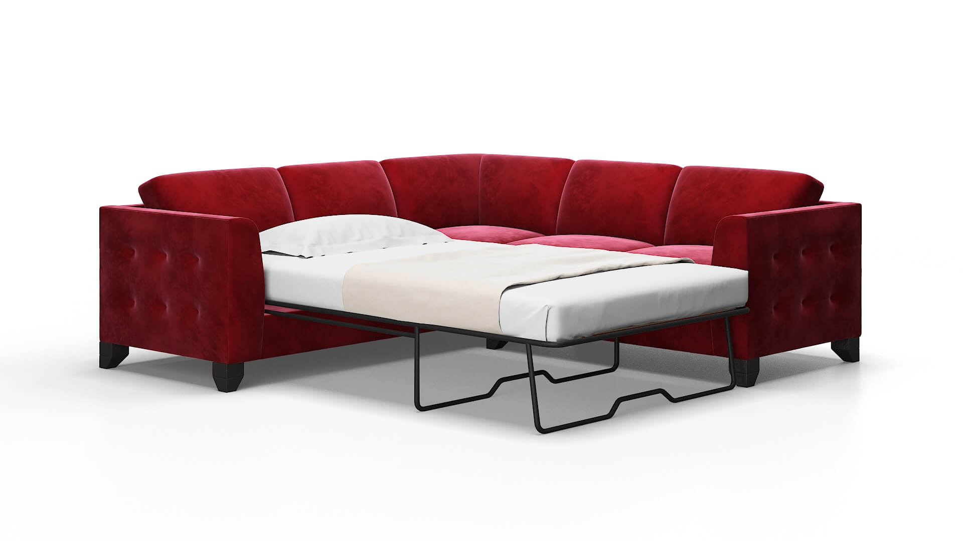Paris Royale ruby Sectional sleeper Espresso Legs  2