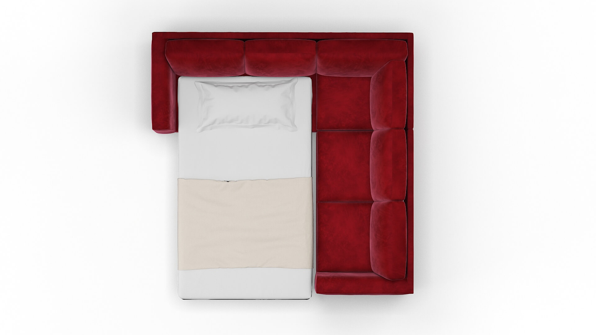 Paris Royale Ruby Sectional Sleeper Espresso legs 3