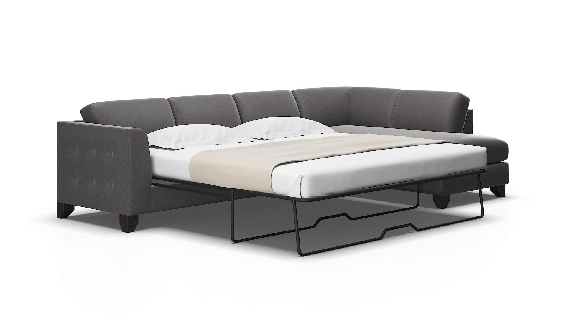 Paris Sasha grey Panel sleeper Espresso Legs  2