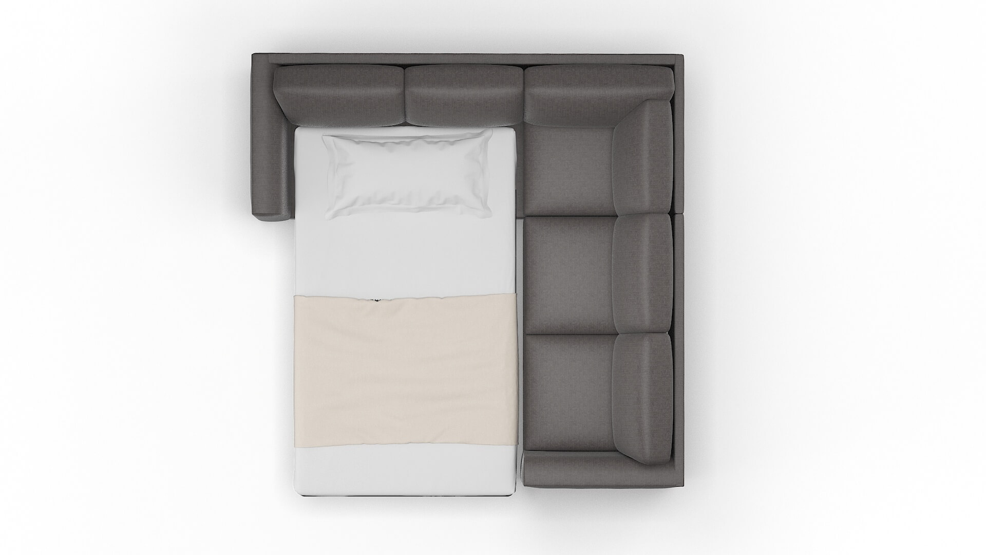 Paris Sasha Grey Sectional Sleeper Espresso legs 3