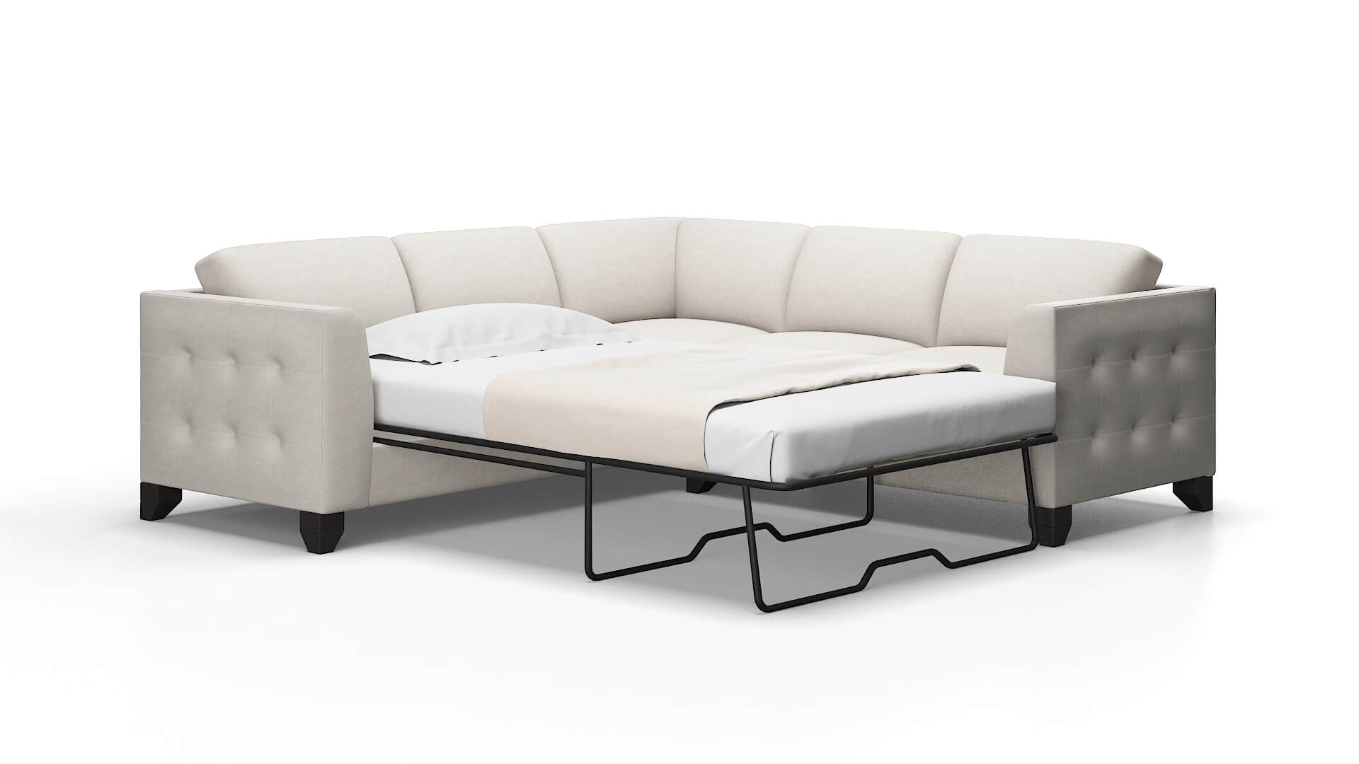 Paris Suave Dove Sectional Sleeper Espresso legs 2