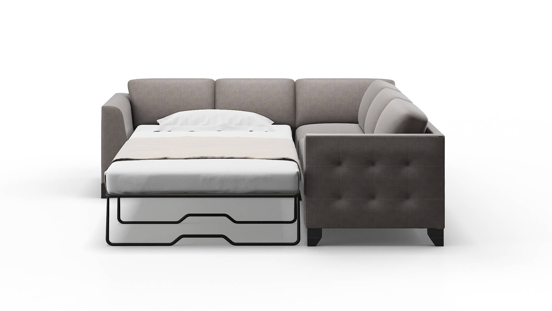 Paris Suave Slate Sectional Sleeper Espresso legs 1